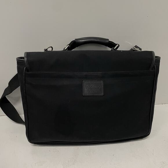 Coach Black Messenger No K15-6410 Thompson Briefcase Laptop Bag Canvas Leather - Picture 8 of 12